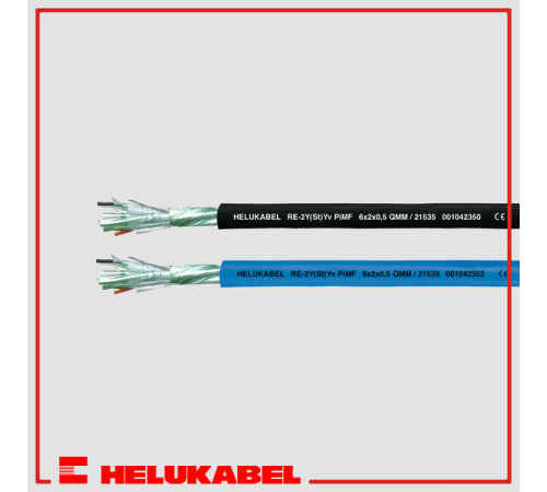 Кабель передачи данных RE-2Y(ST)Yv PiMF 2x2x0.5 20115 HELUKABEL