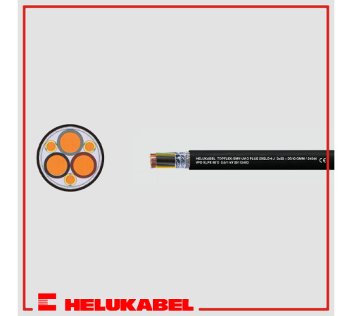Кабель TOPFLEX-EMV-UV-3PLUS 2XSLCH-J (3x50 + 3G10 qmm) 24544 HELUKABEL