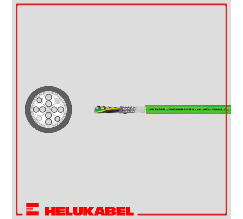 Кабель TOPGEBER 512 PUR ((10x0,14+2x0,5) qmm, grn) 77753 HELUKABEL
